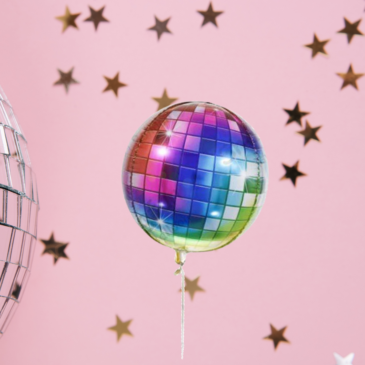 22inch Disco Light Ball Helium Foil Balloon Multi or Silver product photo 5