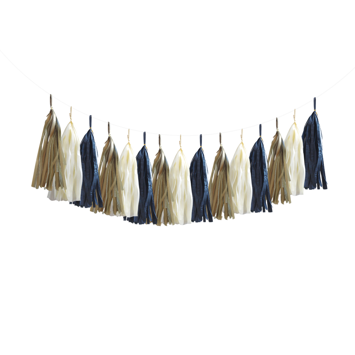 DIY Black Matte Gold Ivory Paper Tassel Garland product photo