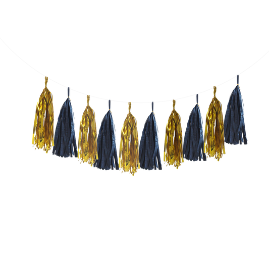 DIY Paper Tassel Garland Gold and Black product photo