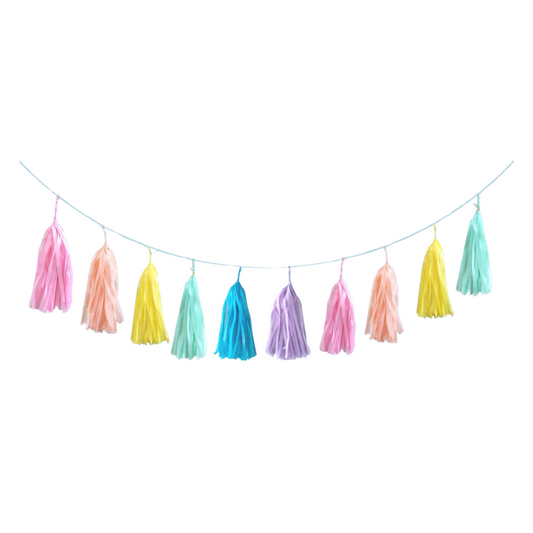 DIY Paper Tassel Garland Pastel Rainbow product photo