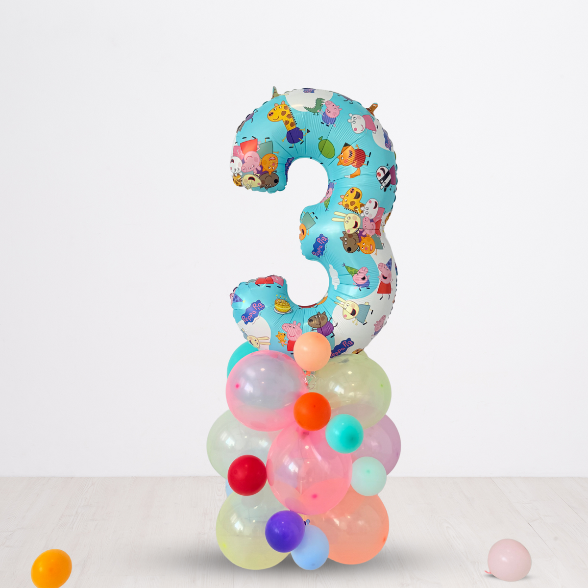 Personalised DIY Peppa Pig Balloon Tower Kit – Number 2 or 3 Kids Birthday product photo 2