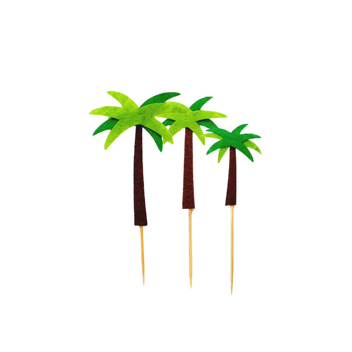 Felt Dinosaurs and Coconut Trees Cake Topper set lifestyle photo