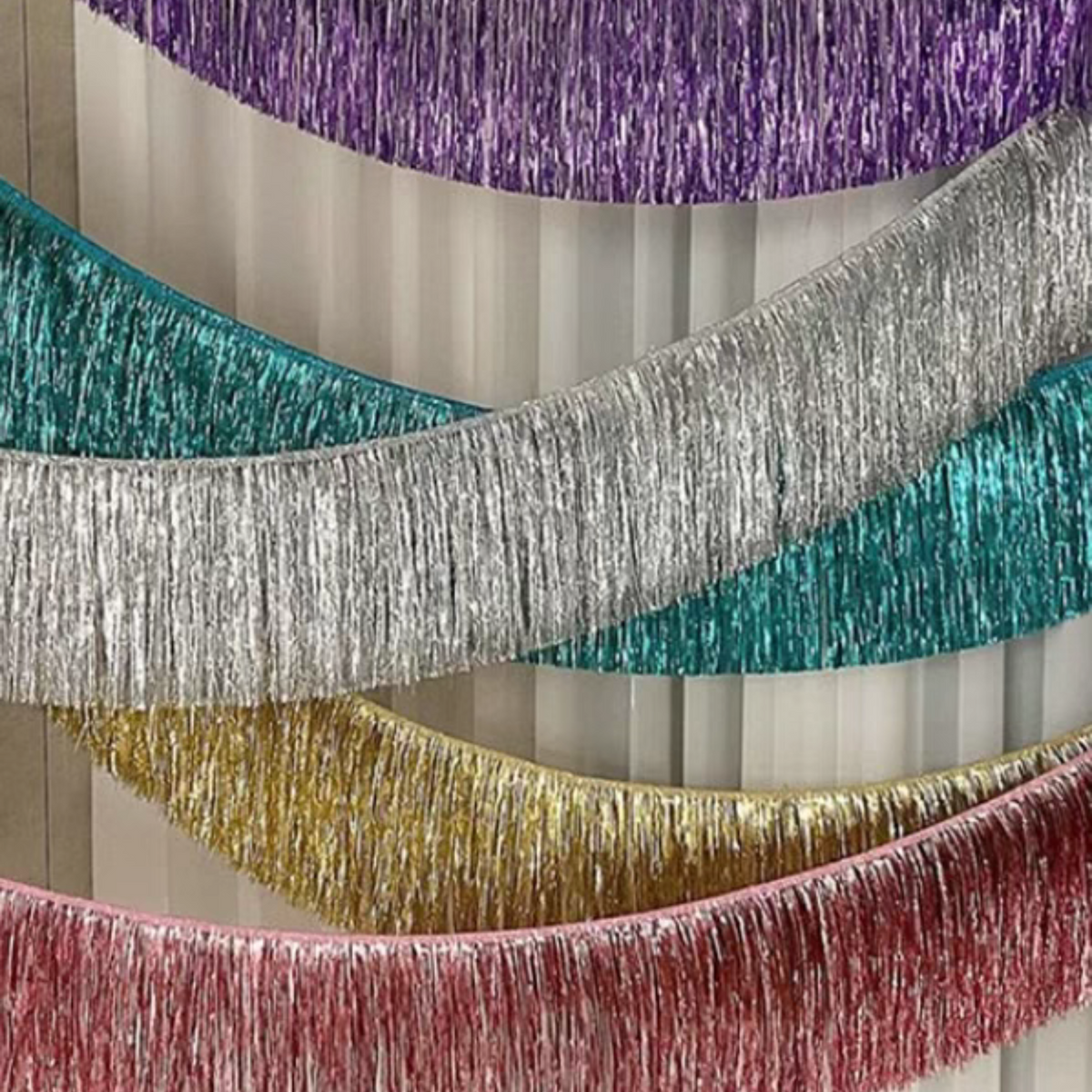 Foil tinsel tassel fringe garland product photo 2