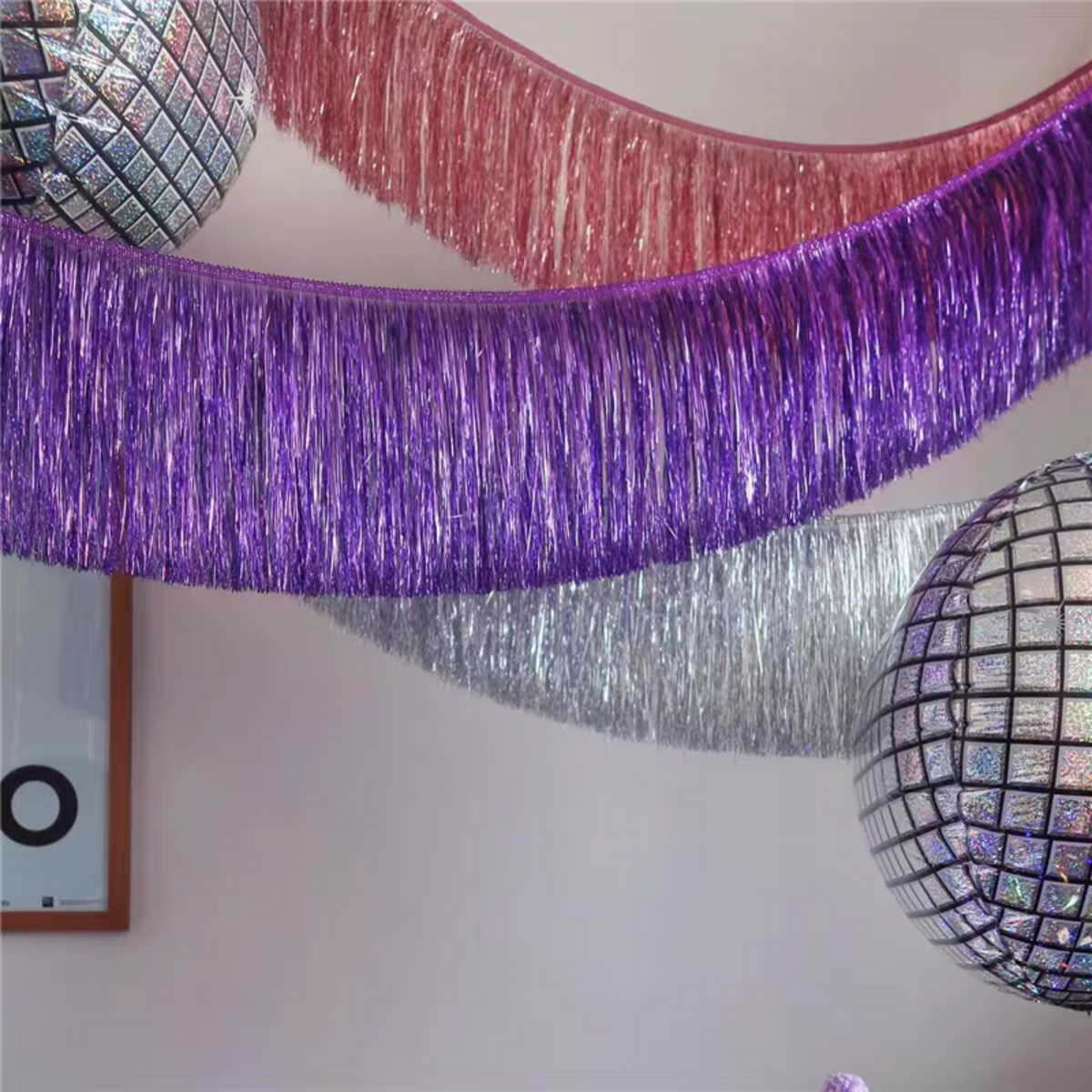 Foil tinsel tassel fringe garland product photo 5
