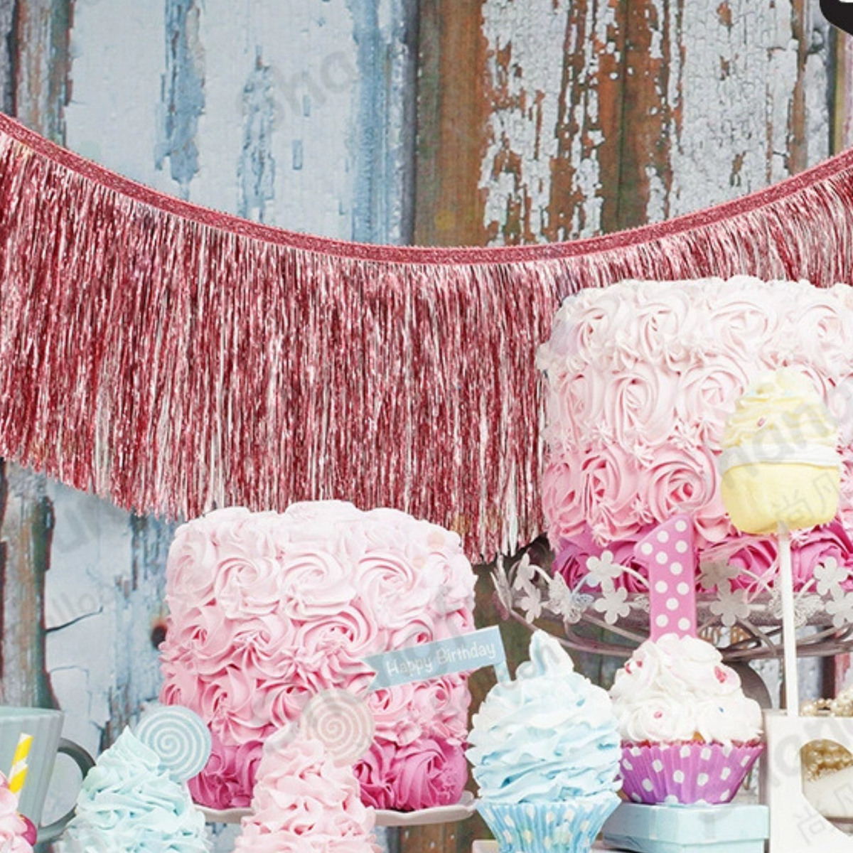 Foil tinsel tassel fringe garland product photo 7