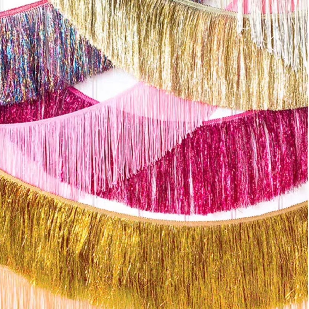 Foil tinsel tassel fringe garland product photo