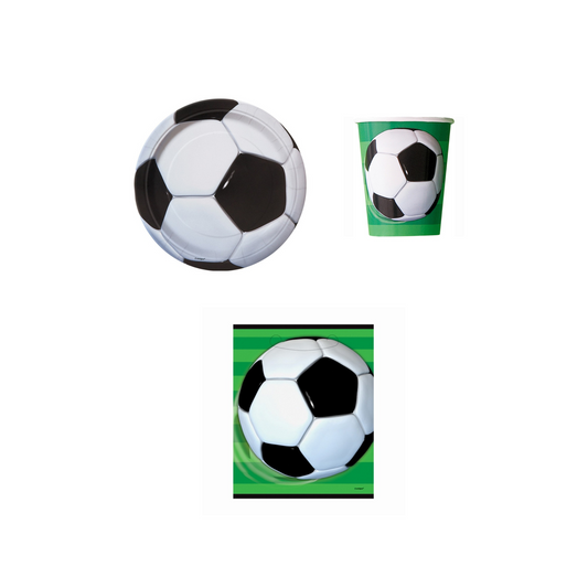 Football Birthday Party Paper Plate paper cups party bags set product photo