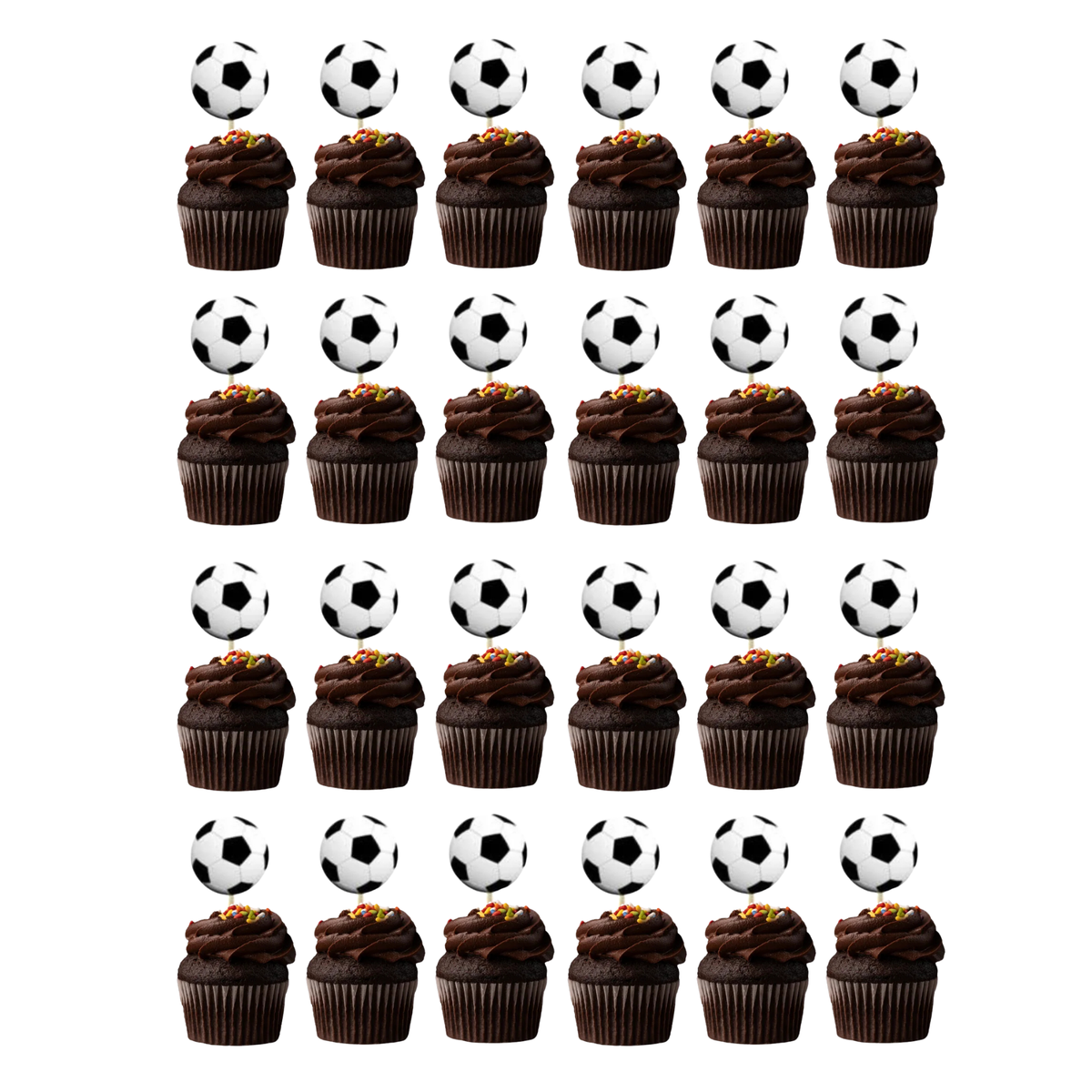 Football Birthday Party Paper Cup cake Topper 24-pack product photo