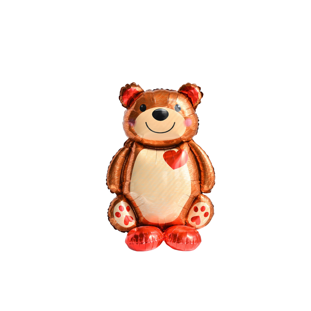 Free standing TEDDY bear love heart balloon product photo