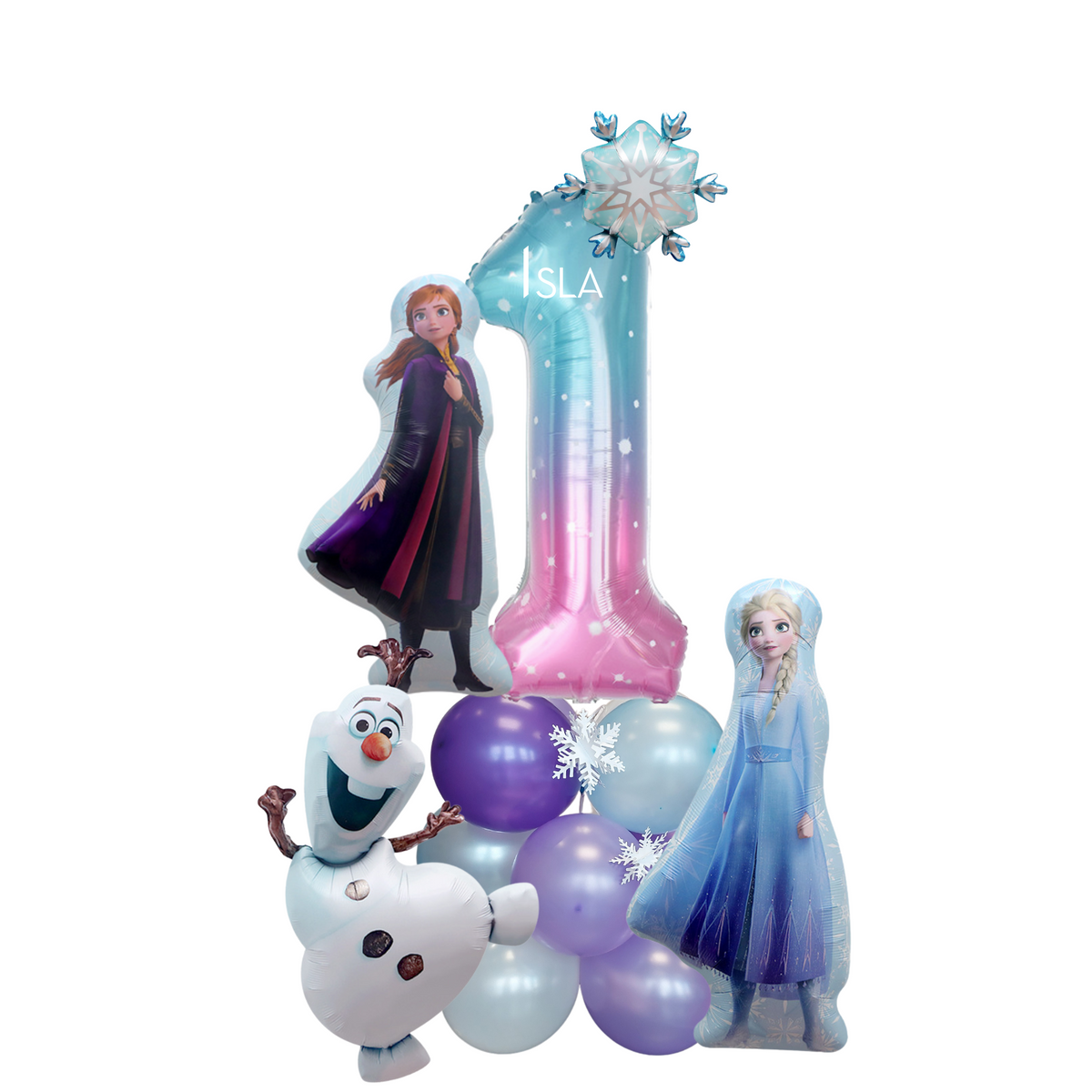 Personalised Frozen Elsa characters standing balloon stack sculpture product photo 13