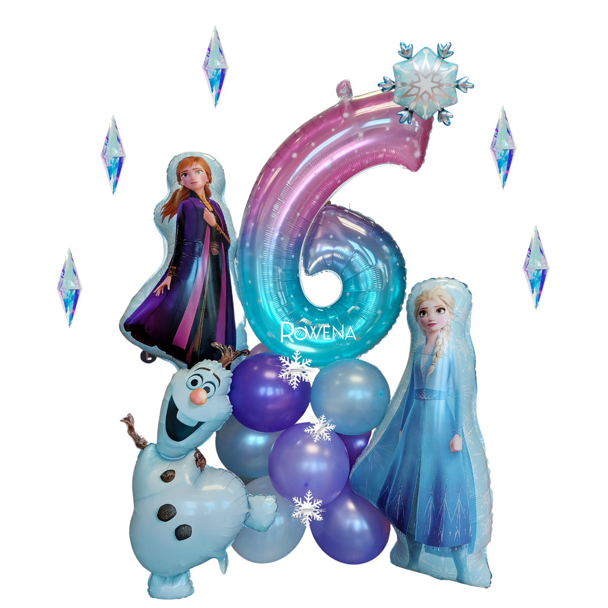 Personalised Frozen Elsa characters standing balloon stack sculpture product photo 4