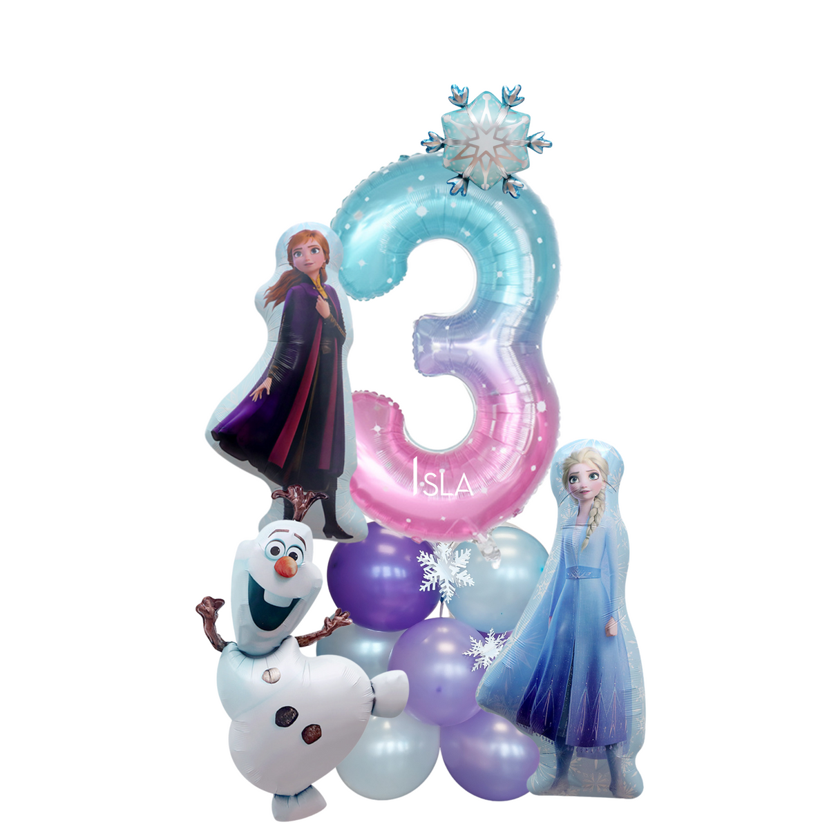 Personalised Frozen Elsa characters standing balloon stack sculpture product photo 5