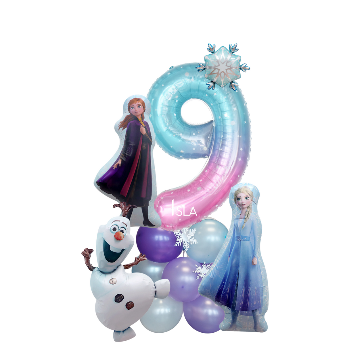 Personalised Frozen Elsa characters standing balloon stack sculpture product photo 6