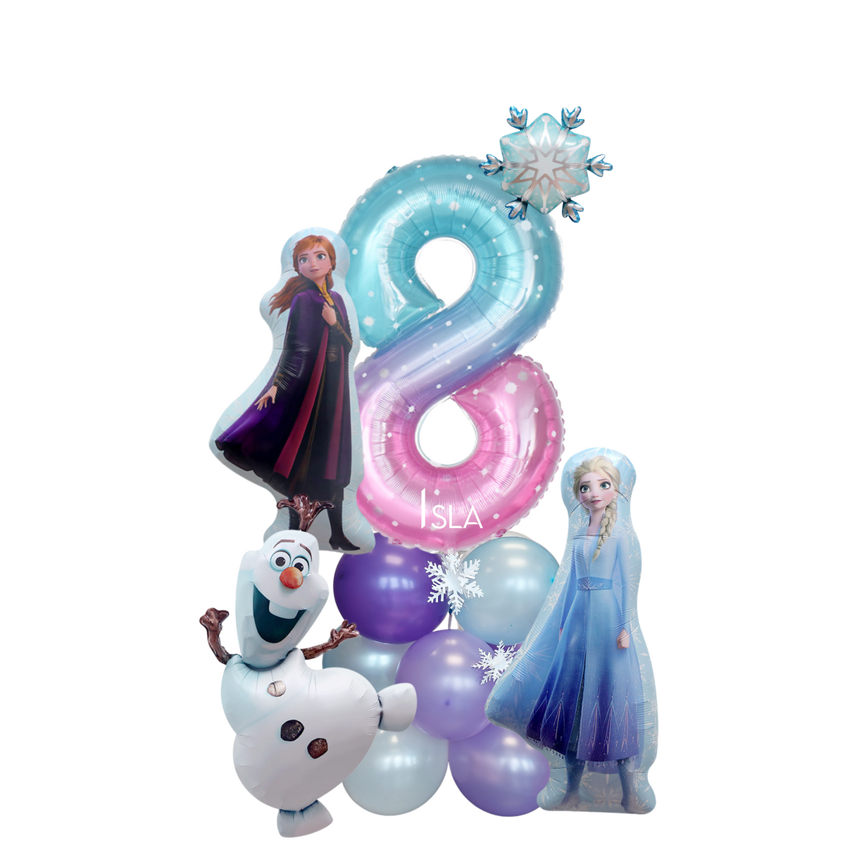 Personalised Frozen Elsa characters standing balloon stack sculpture product photo 7