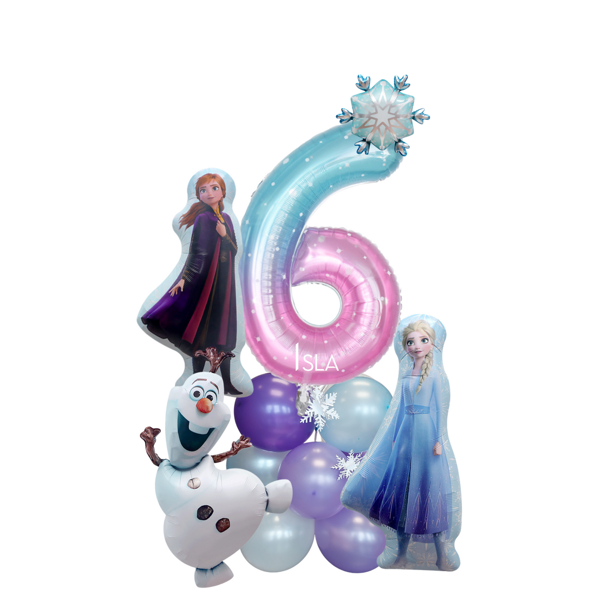 Personalised Frozen Elsa characters standing balloon stack sculpture product photo 9