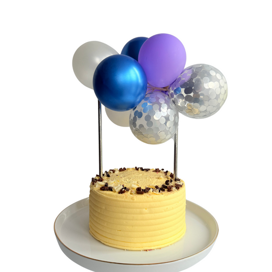 Frozen style silver purple white blue balloon cake topper product photo