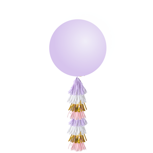 Giant 36inch Balloon with Tassel Tails, Lavender Gold product photo