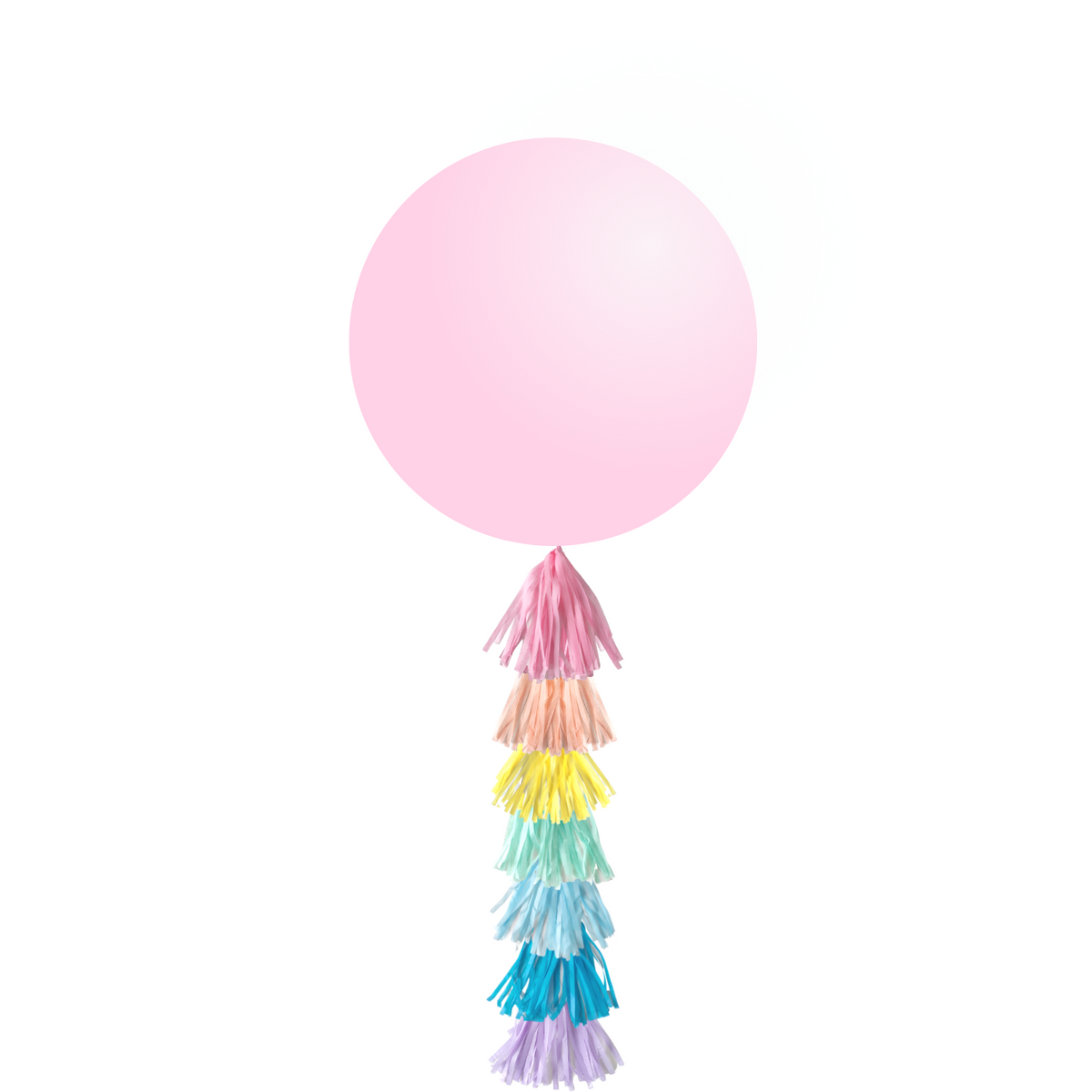 Giant 36inch Balloon with Tassel Tails, Pink Rainbow product photo