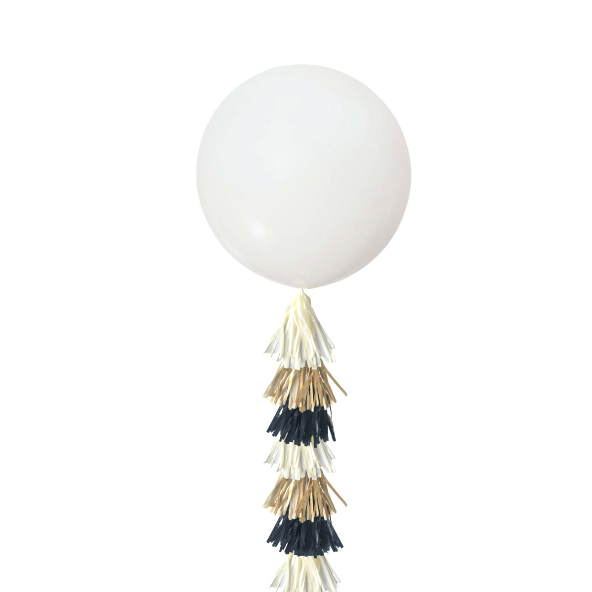 Giant 36inch Balloon with Tassel Tails, White Gold product photo