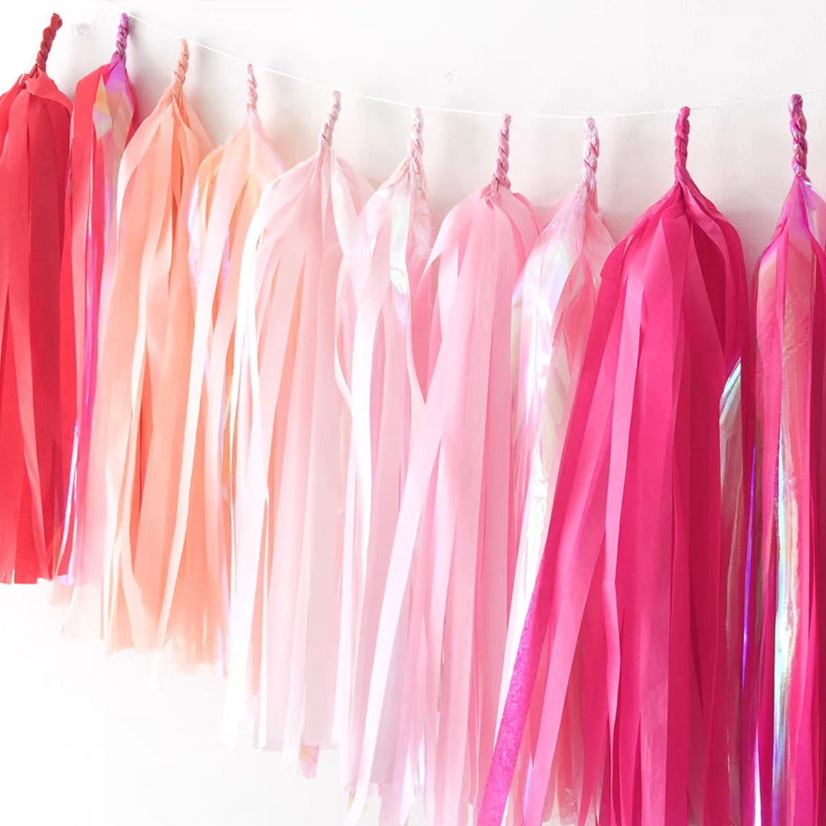 Gold pink peach style paper tissue tassel garland product photo 2