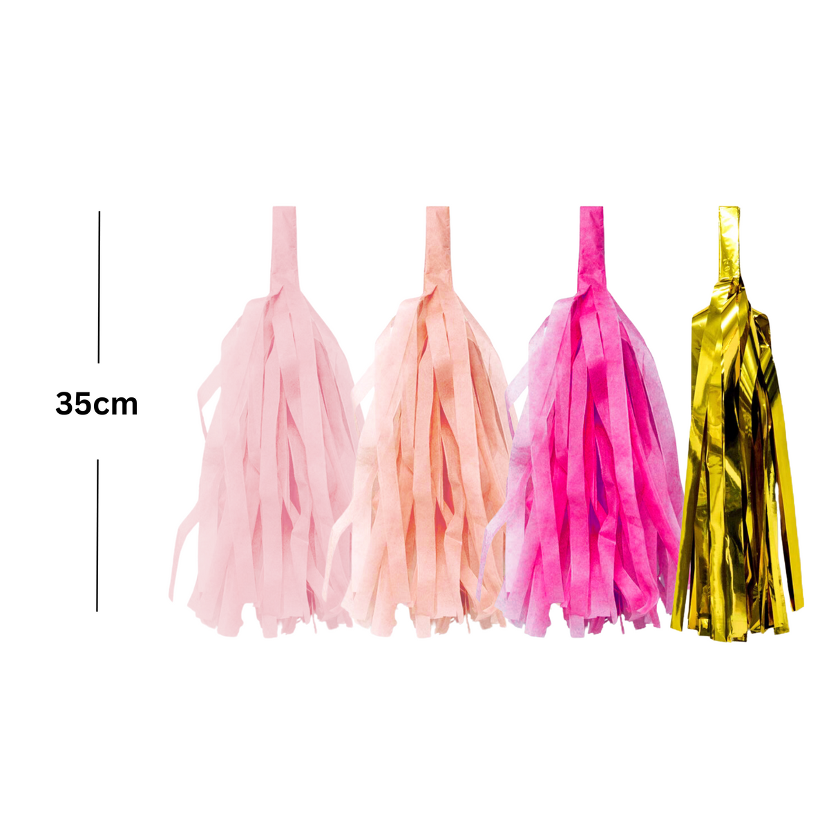 Gold pink peach style paper tissue tassel garland product photo 3