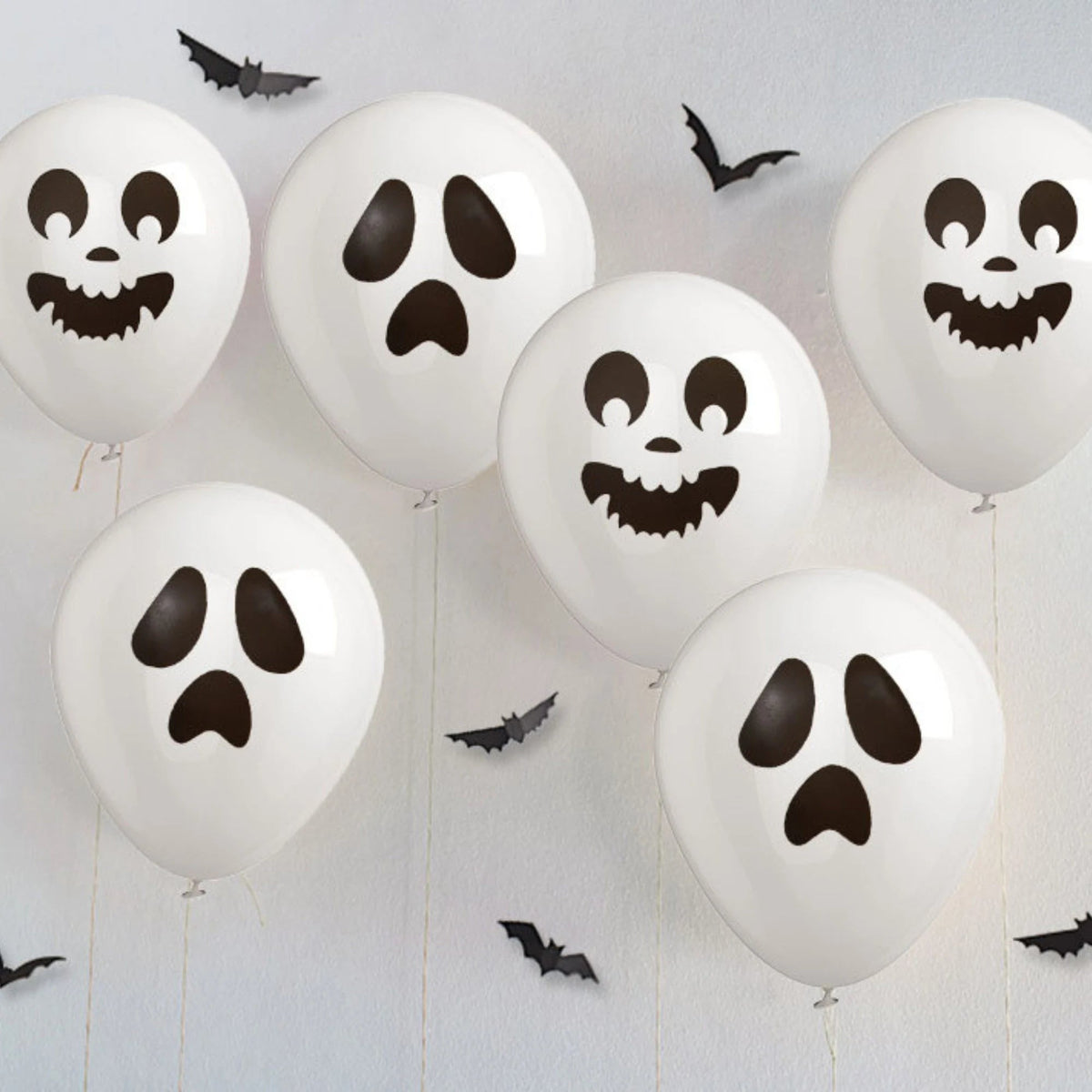 Halloween 6PCs 12inch ghost face print latex balloon product photo 3