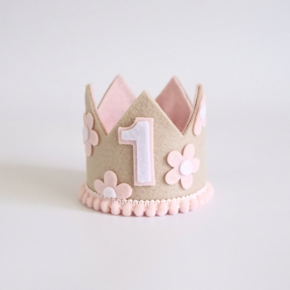 Handmade flowers baby children 1st birthday cake smashing party hat crown product photo 3