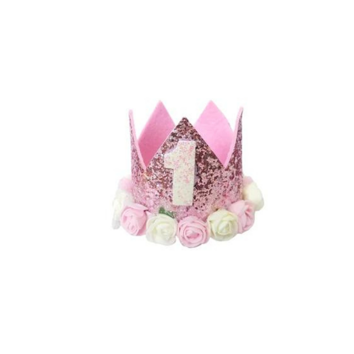 Handmade flowers floral Birthday Party Cake Smashing Felt crown Hat product photo 2