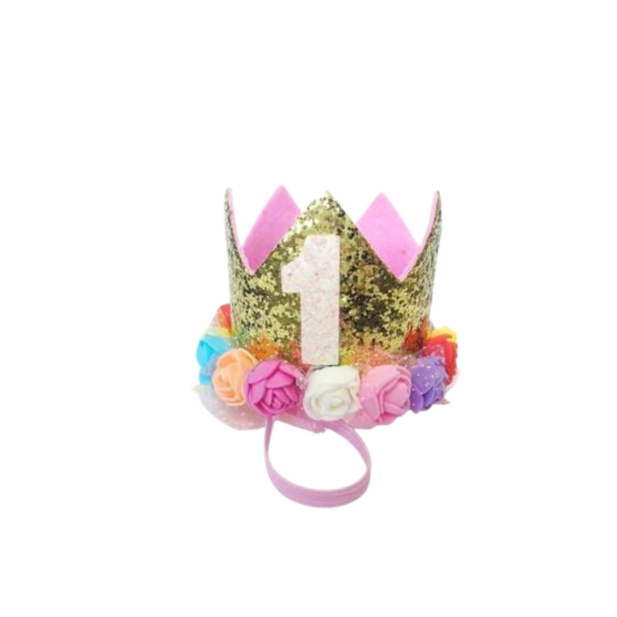 Handmade flowers floral Birthday Party Cake Smashing Felt crown Hat product photo 3