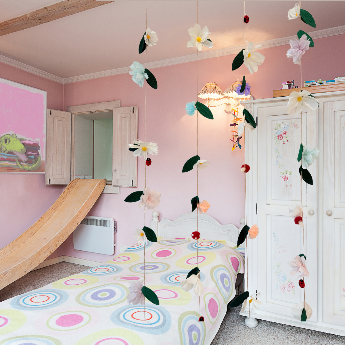 Handmade Girls room fairy party flowers ladybird mushroom hanging streamers decoration product photo 10