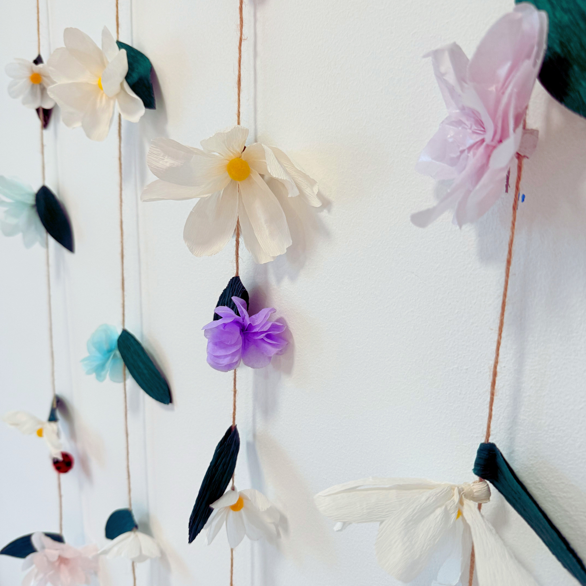 Handmade Girls room fairy party flowers ladybird mushroom hanging streamers decoration product photo 4