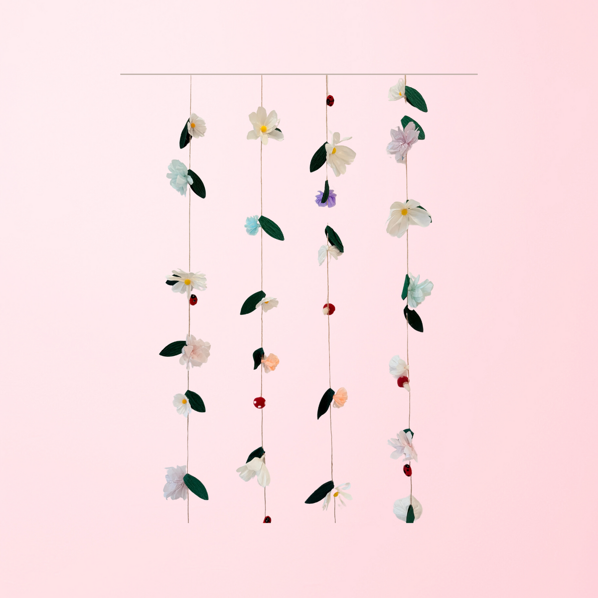 Handmade Girls room fairy party flowers ladybird mushroom hanging streamers decoration product photo 8