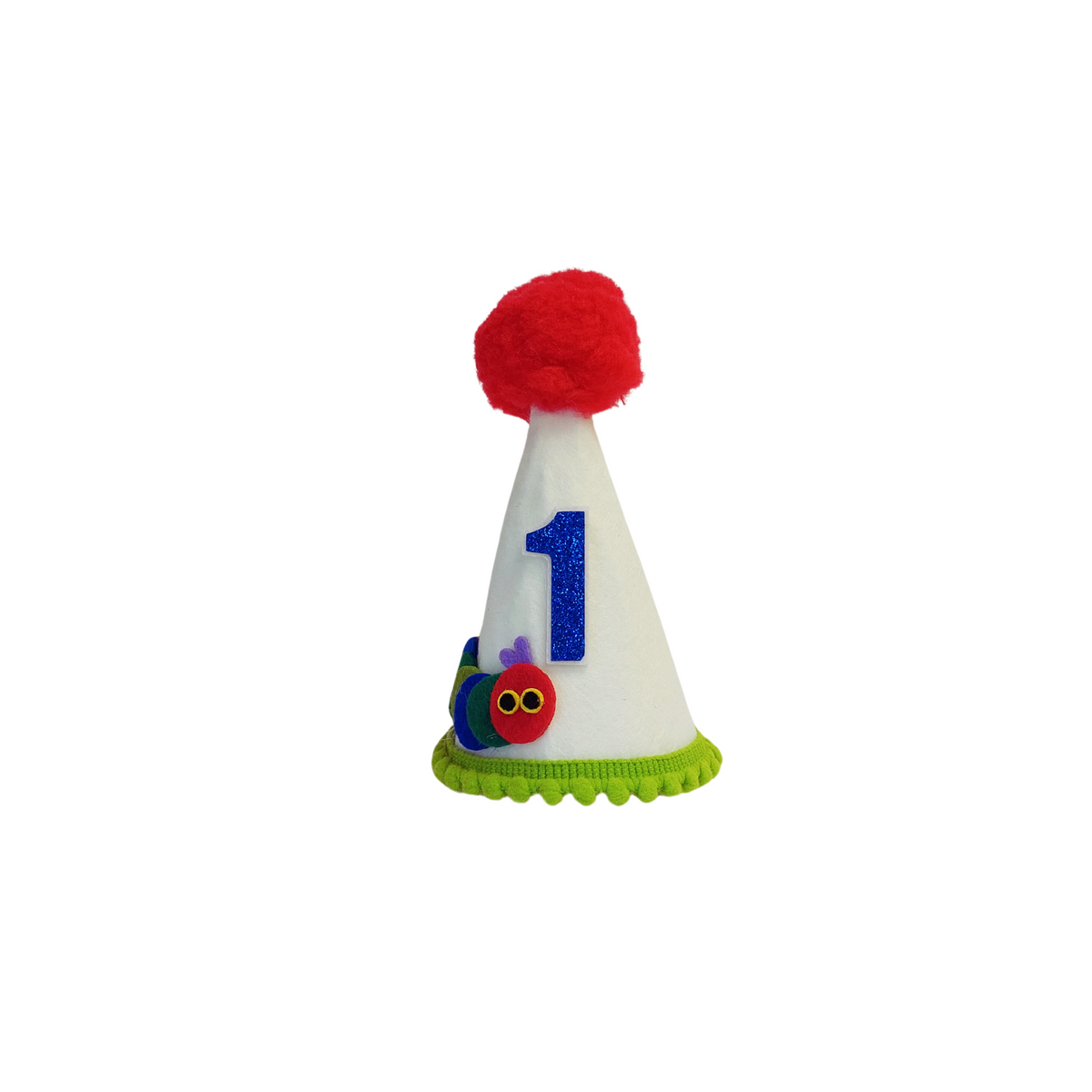 Handmade hungry caterpillar Birthday Party Cake Smashing Felt cone crown Hat product photo 2