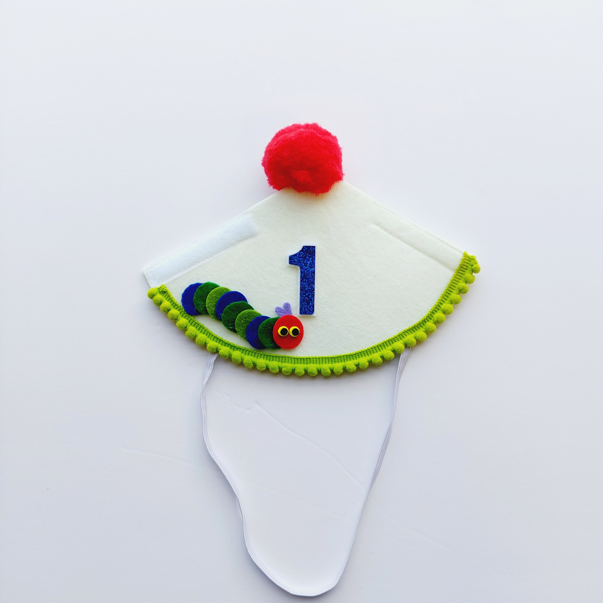 Handmade hungry caterpillar Birthday Party Cake Smashing Felt cone crown Hat product photo 3