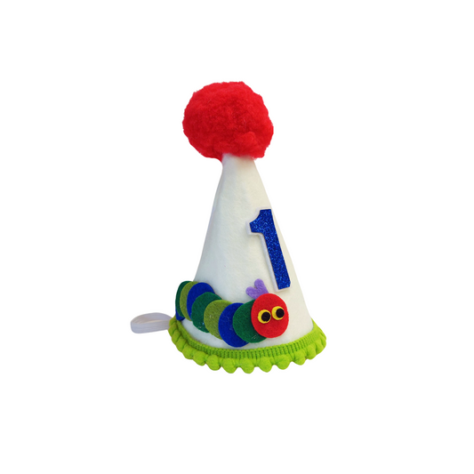 Handmade hungry caterpillar Birthday Party Cake Smashing Felt cone crown Hat product photo