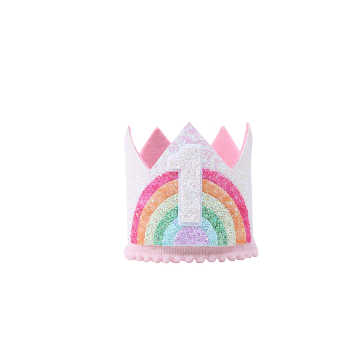 Handmade pastel rainbow Birthday Party Cake Smashing Felt crown Hat product photo 3