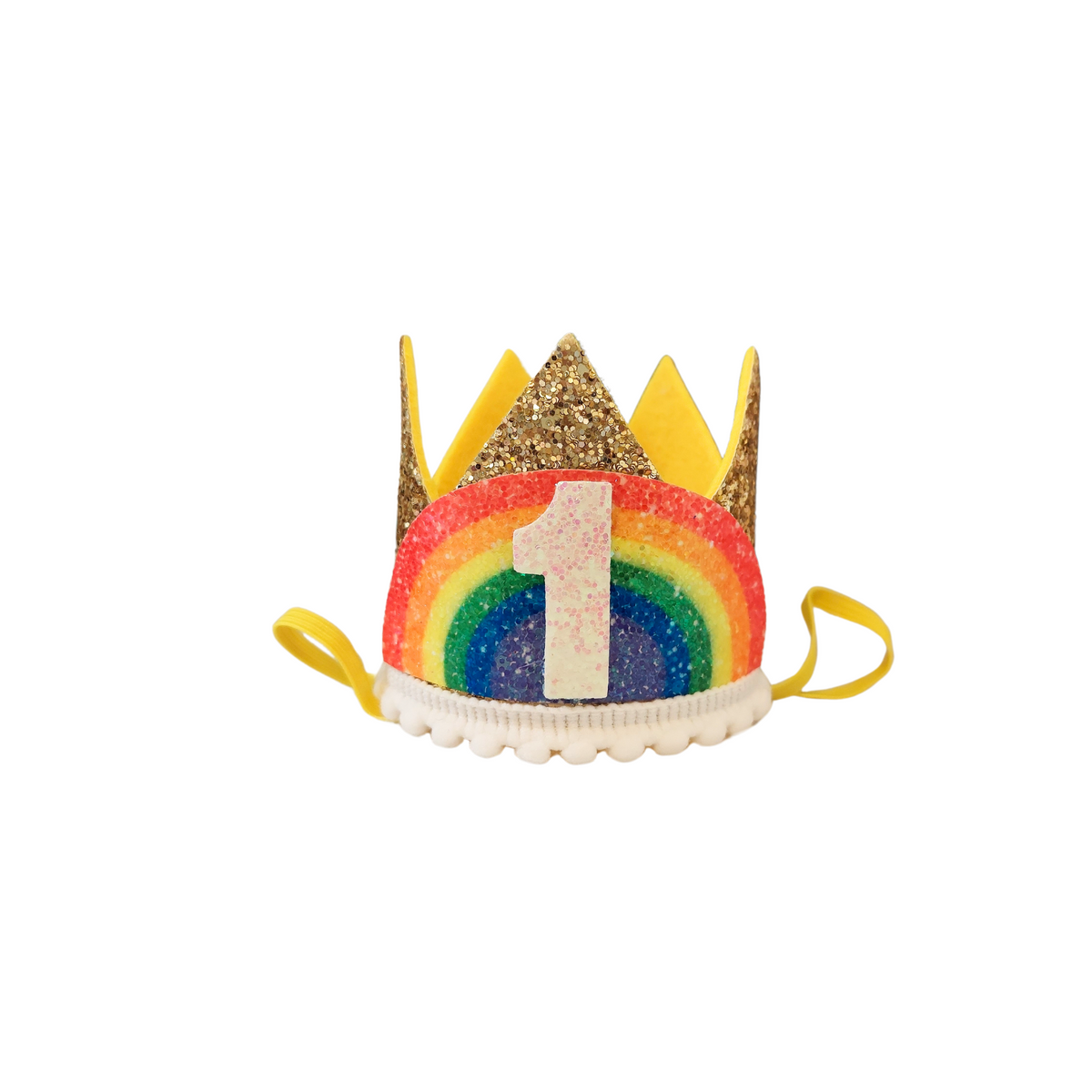 Handmade pastel rainbow Birthday Party Cake Smashing Felt crown Hat product photo 4