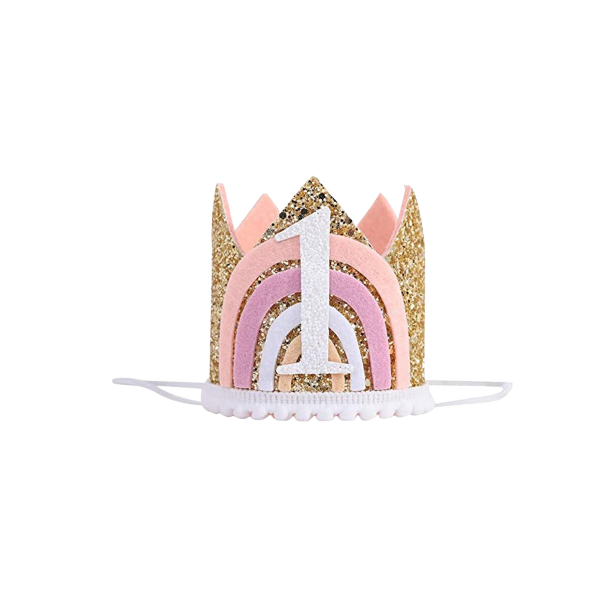Handmade pastel rainbow Birthday Party Cake Smashing Felt crown Hat product photo 5