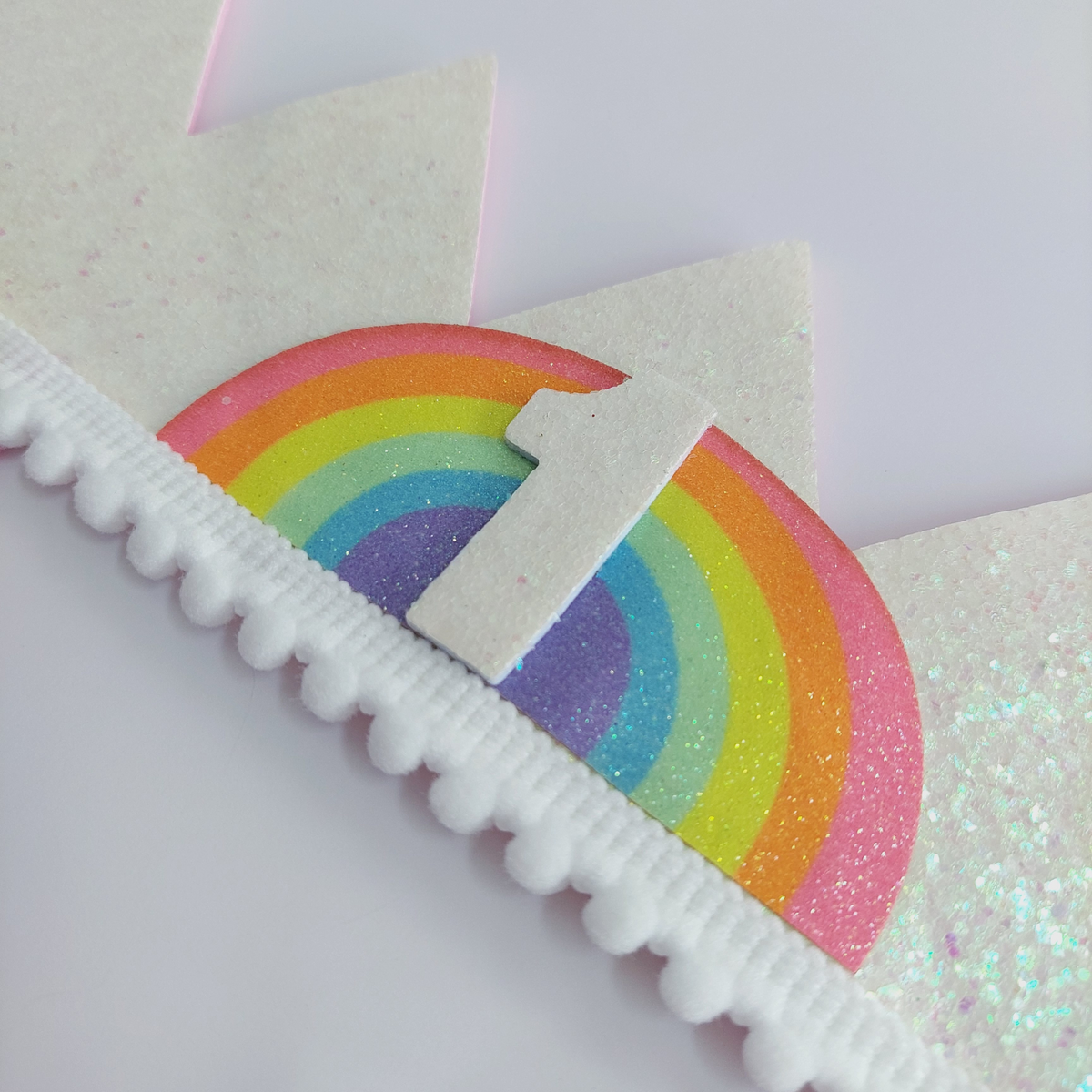 Handmade pastel rainbow Birthday Party Cake Smashing Felt crown Hat product photo 6