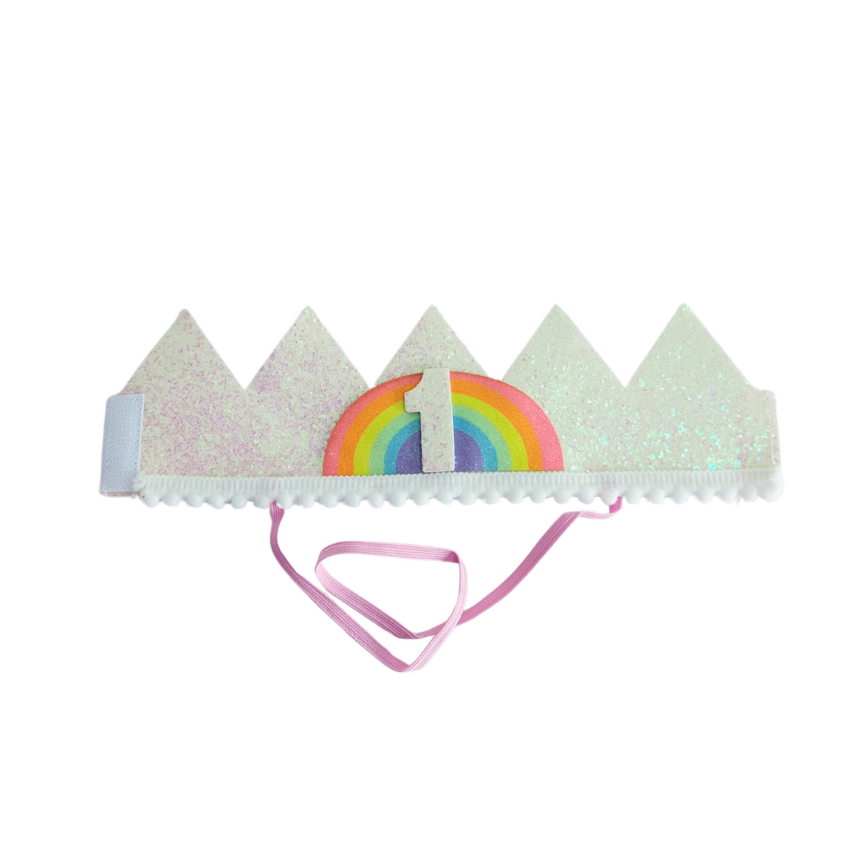 Handmade pastel rainbow Birthday Party Cake Smashing Felt crown Hat product photo 7