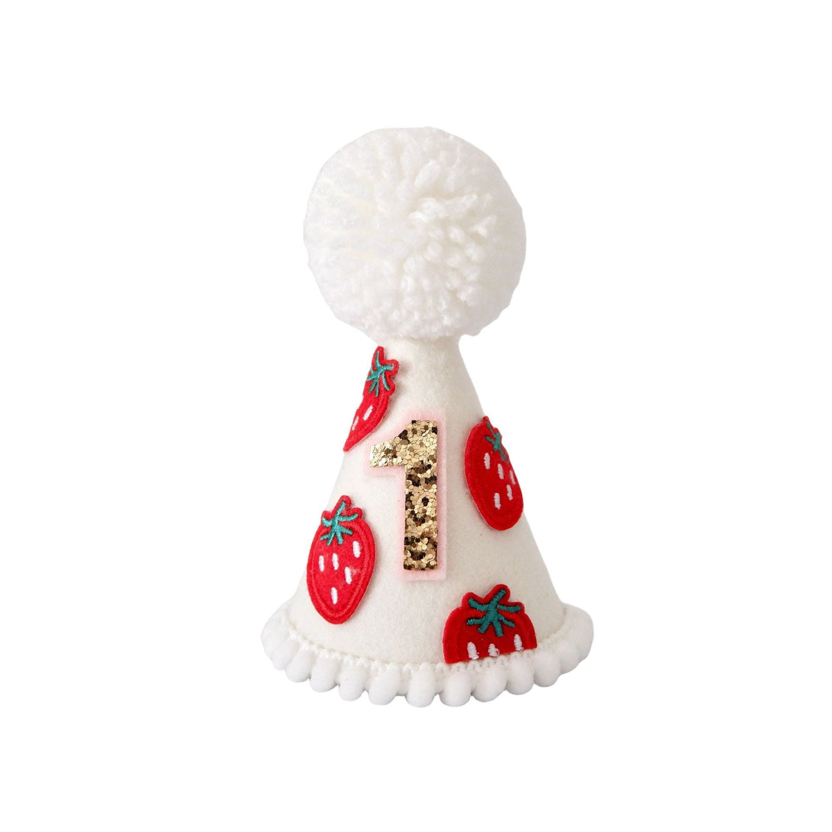 Handmade strawberry 1st Birthday Party Cake Smashing Felt cone crown Hat product photo 5