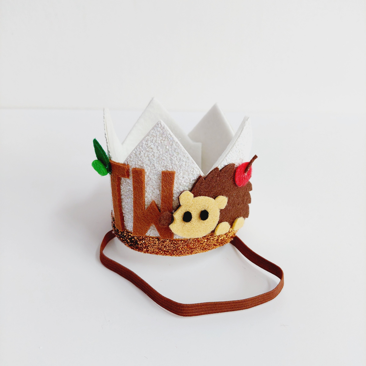 Handmade woodland forest animals fox hedgehog Birthday Party Cake Smashing Felt crown Hat product photo 3