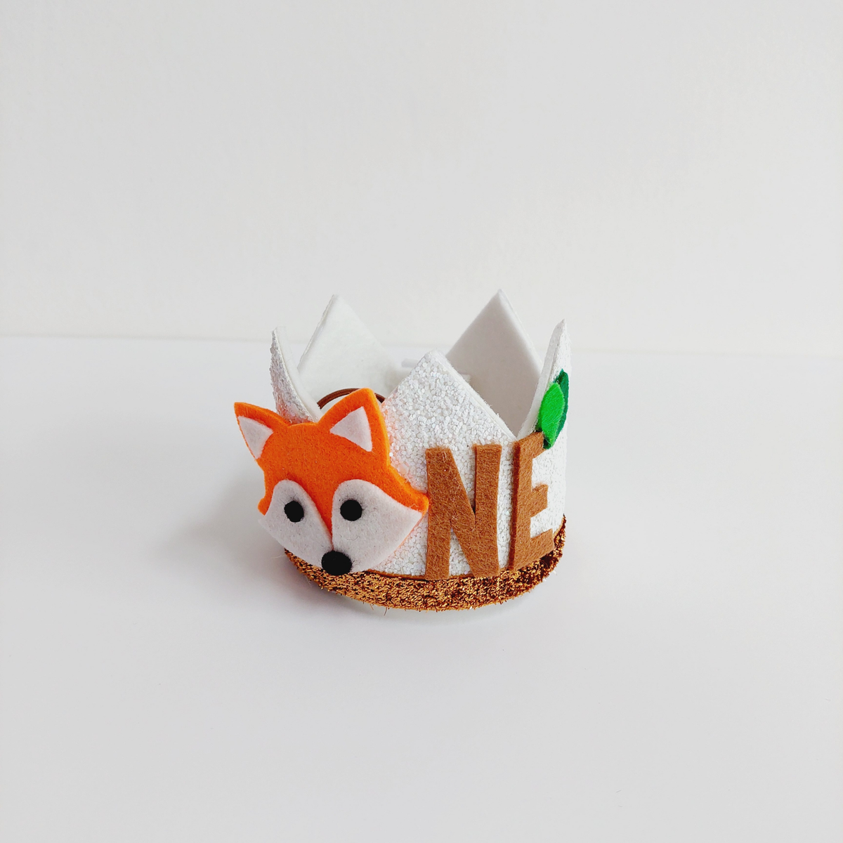 Handmade woodland forest animals fox hedgehog Birthday Party Cake Smashing Felt crown Hat product photo 2
