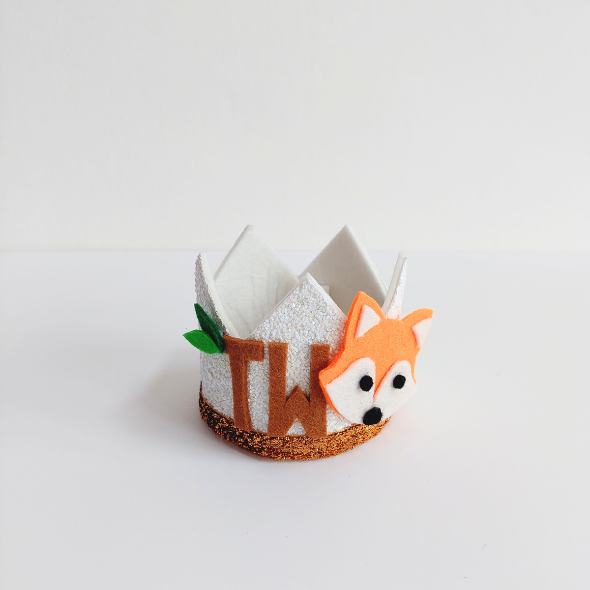 Handmade woodland forest animals fox hedgehog Birthday Party Cake Smashing Felt crown Hat product photo 5