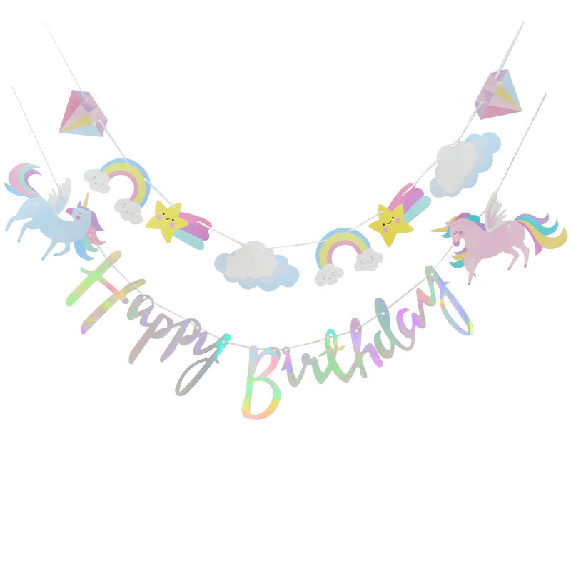 Happy Birthday Unicorn Bunting Garland product photo