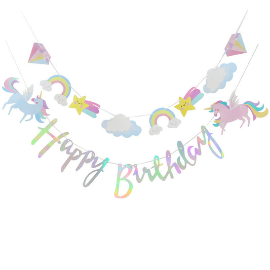 Happy Birthday Unicorn Bunting Garland product photo