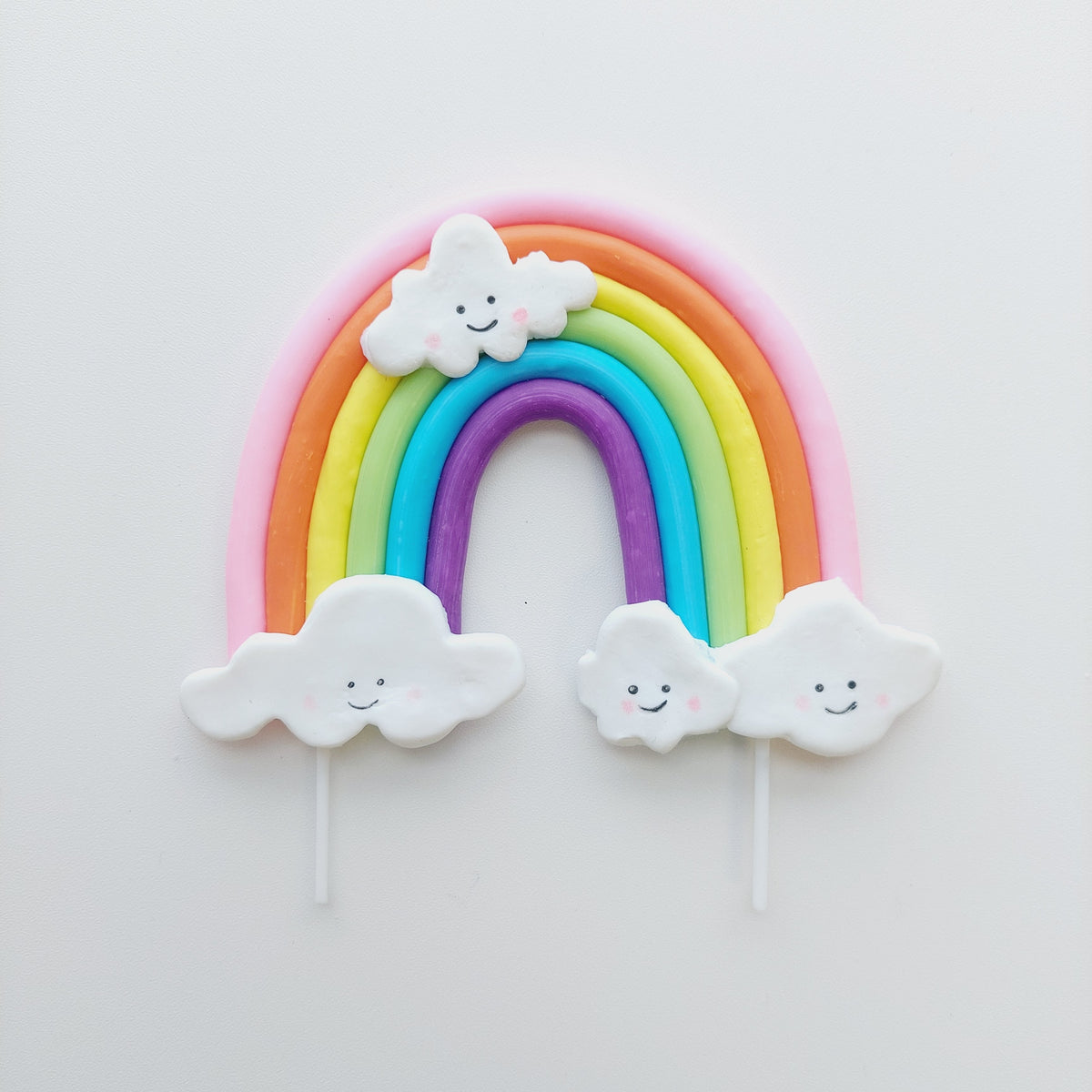 Happy cloud rainbow and balloons cake topper product photo 7