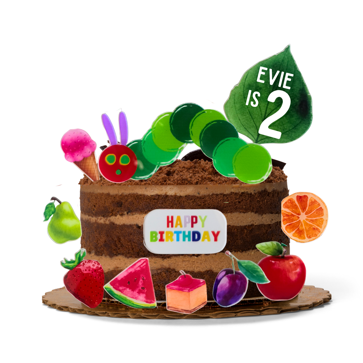 The very hungry caterpillar style acrylic cake topper set product photo 2