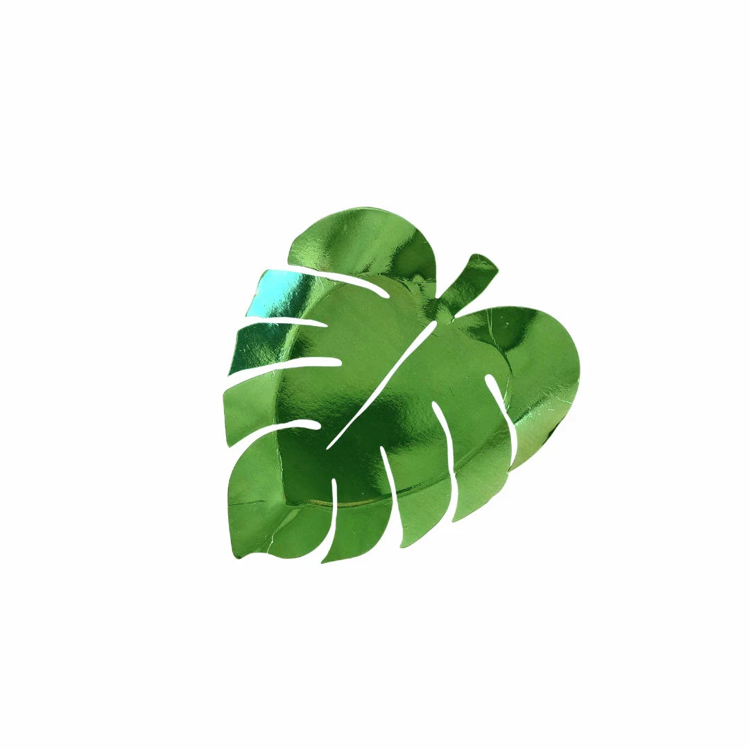 8-pack 9inch tropical leaf plates with 10-pack napkin set - TheLittleStuff