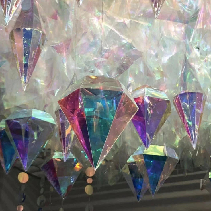 Iridescent artificial 3D diamond hanging decoration great for frozen themed party product photo 4